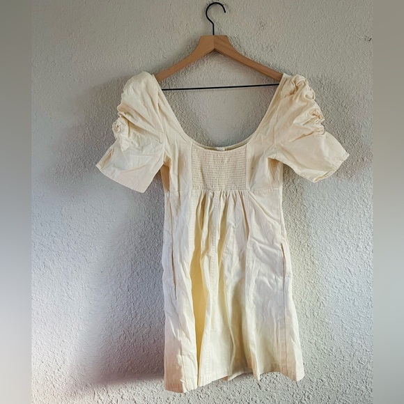 Free People Cheyenne Denim Mini Dress in Ivory NWT - Picture 11 of 16